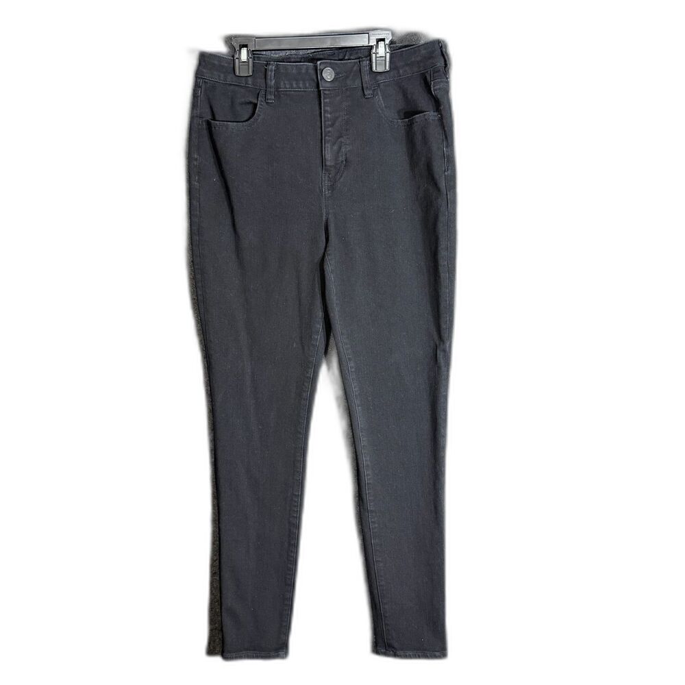 American Eagle Womens Size 12 Long The Dream Jean Black High Rise Jegging Skinny - Picture 2 of 16